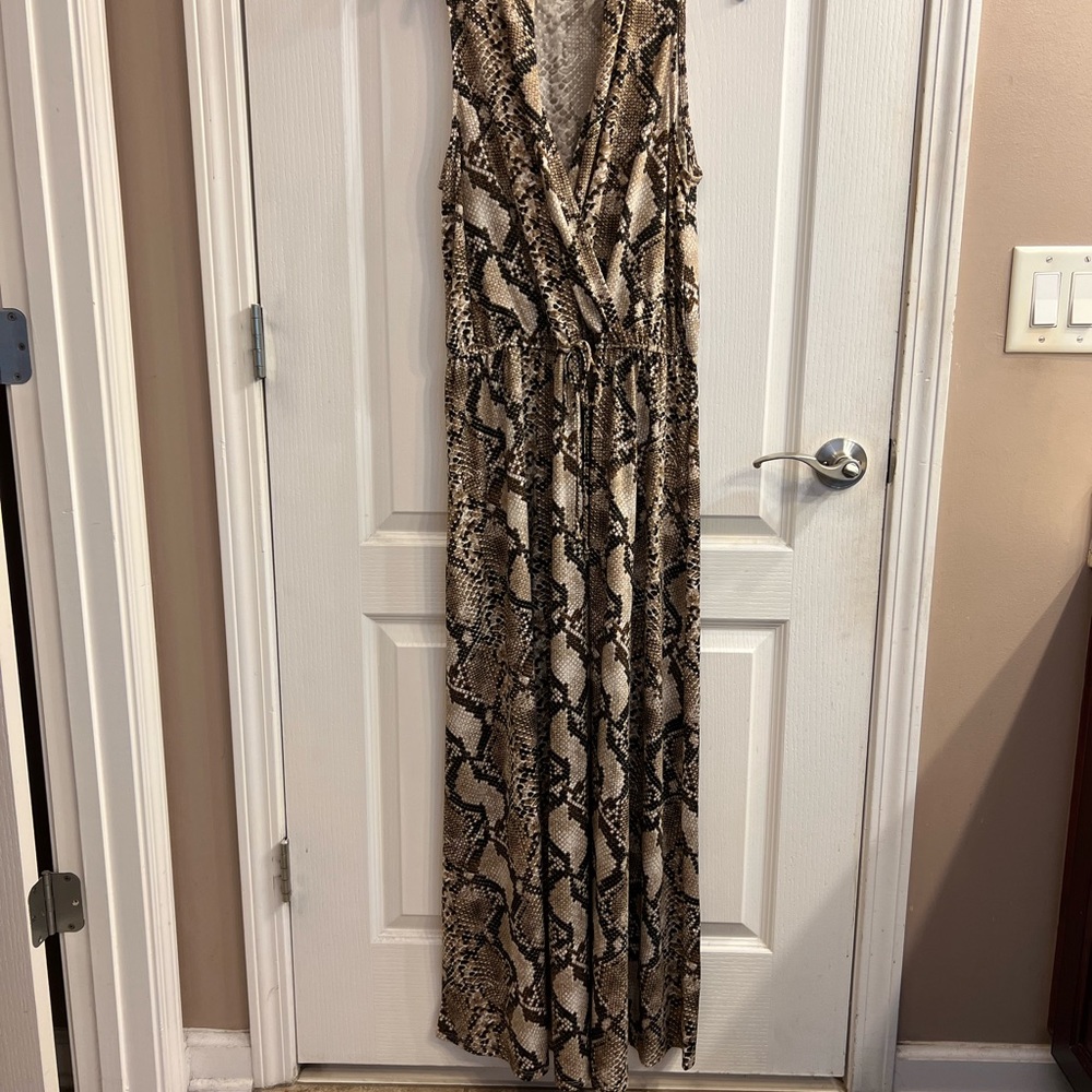 Snake Print Maxi Sleeveless Dress